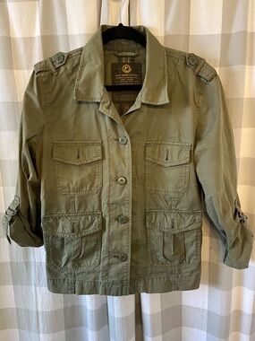 Lucky Brand Olive Green Utility Jacket with Front Pockets